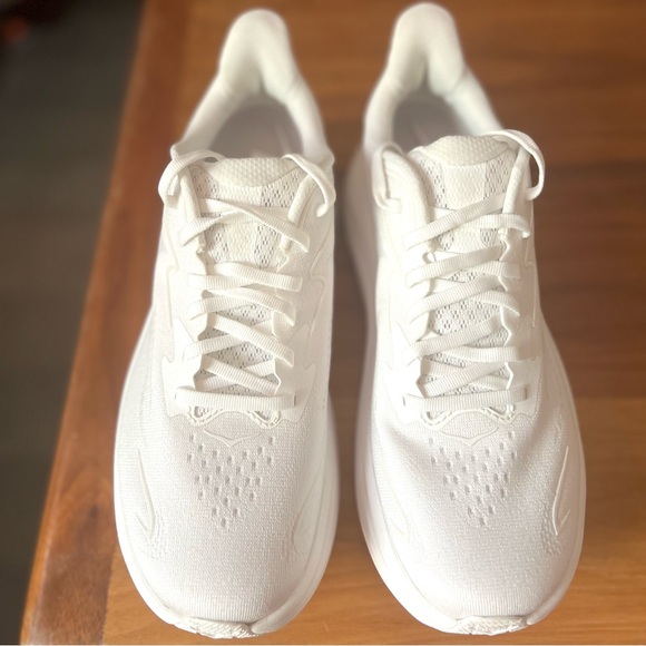 Hoka Clifton 10 Women’s All-White Athletic Sneakers - Picture 3 of 8